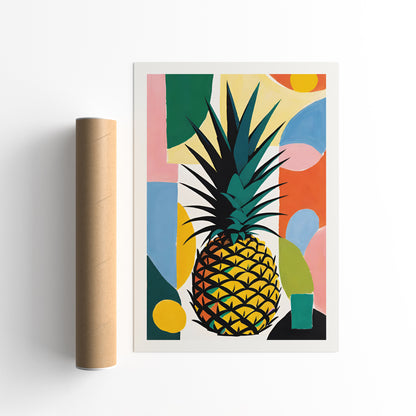 Tropical Fruit Poster - Abstract Pineapple Wall Decor