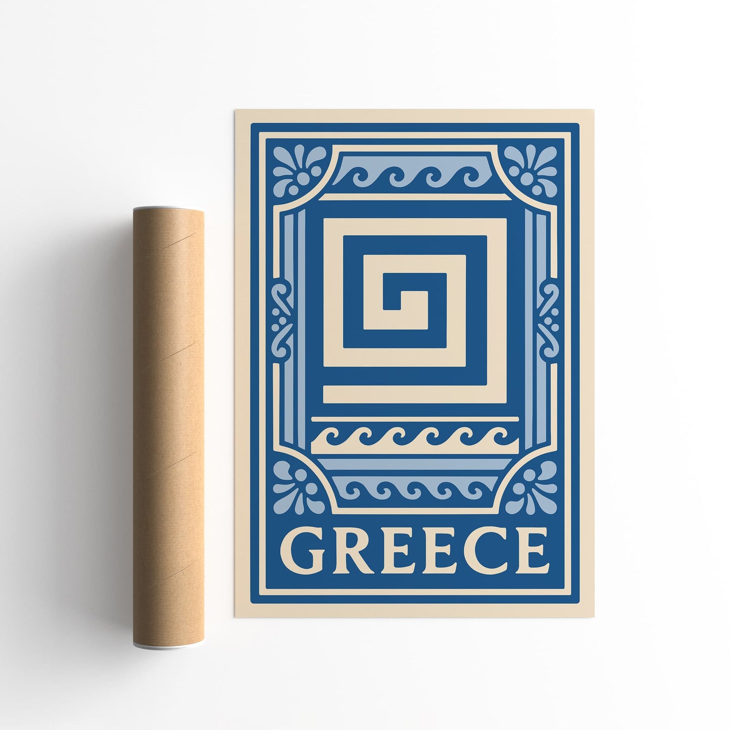Greece Blue Travel Poster Wall Art