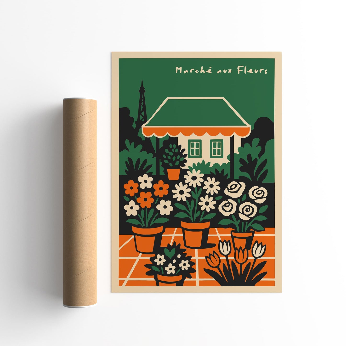 French Flowers Market Paris Poster