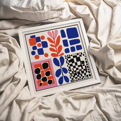 Retro Abstract Modern Art Print – Square Wall Decor