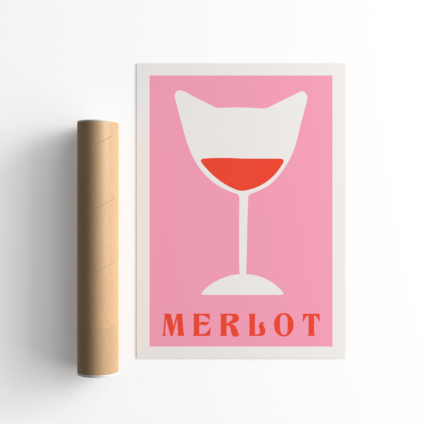 Pink Merlot Mid Century Modern Print