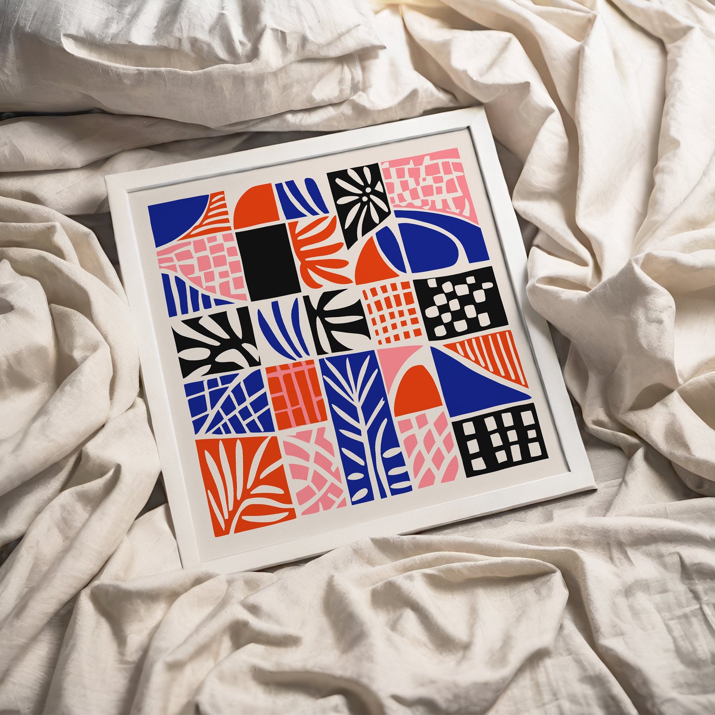 Mid Century Abstract Vibrant Square Print