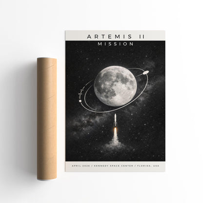 ARTEMIS II Mission Poster - Cosmos Wall Art