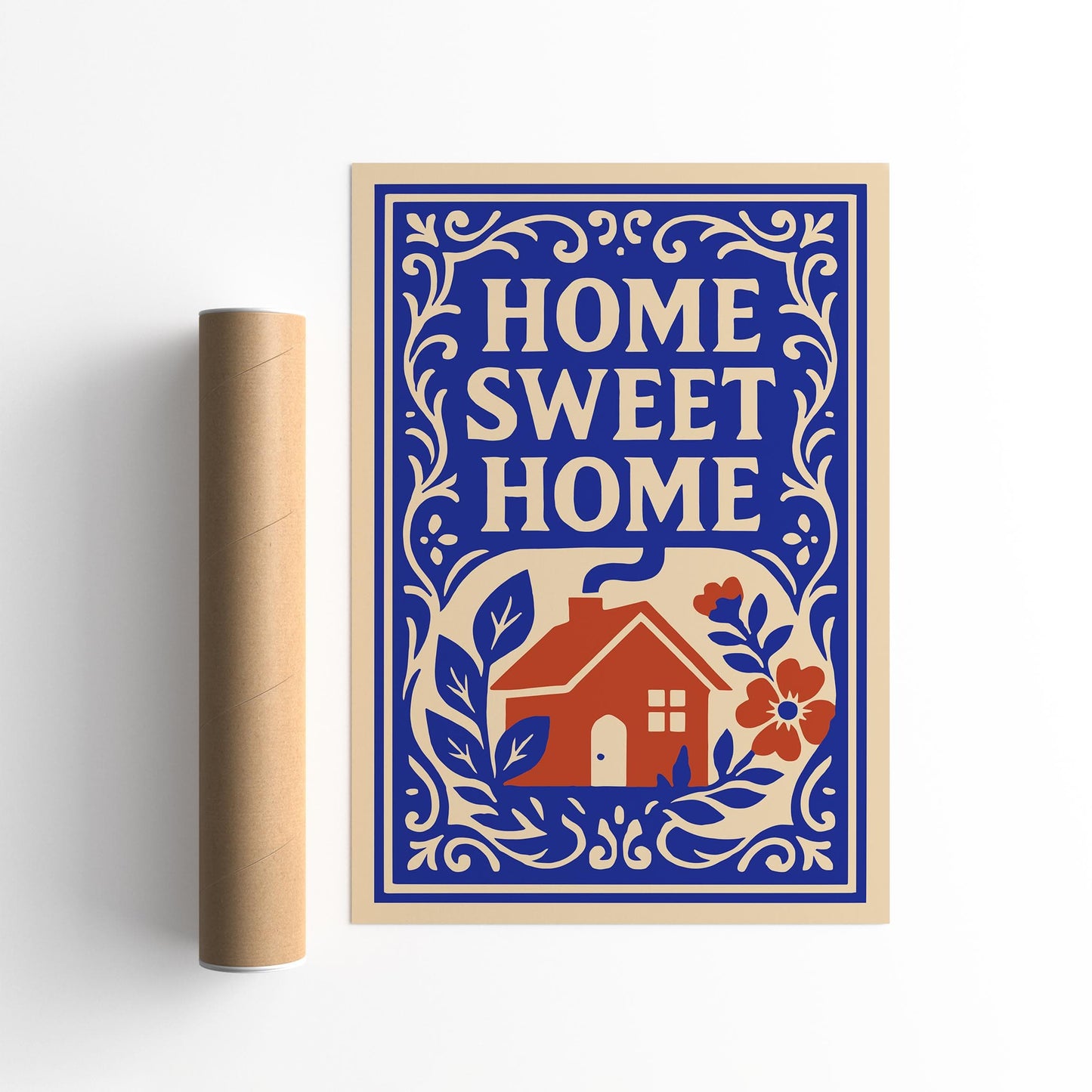 Home Sweet Home - Blue Wall Art Print