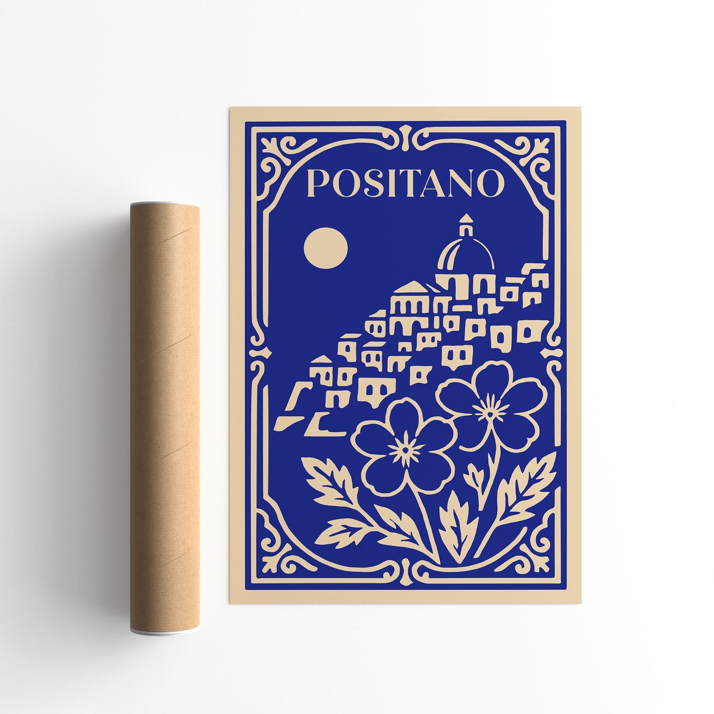 Positano Blue Landscape Poster