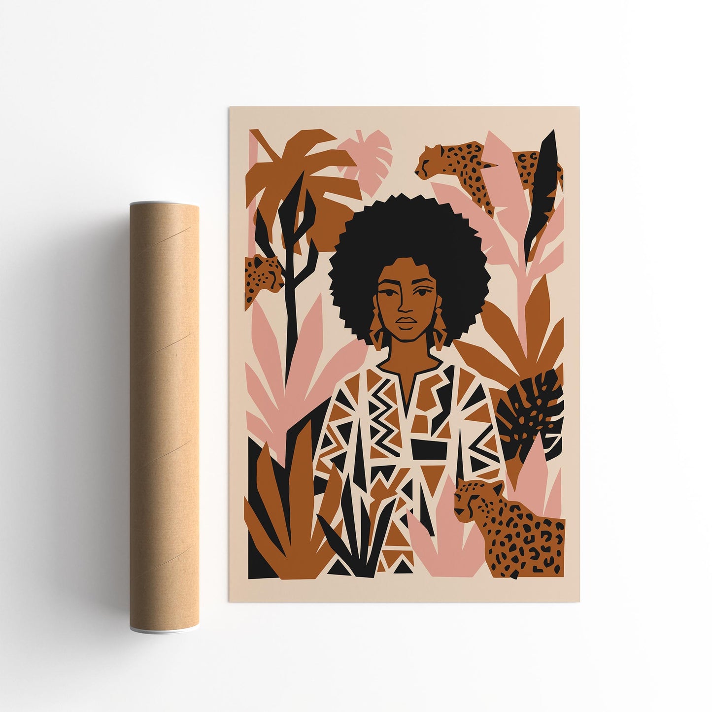Boho Chic Woman Cheetah Poster
