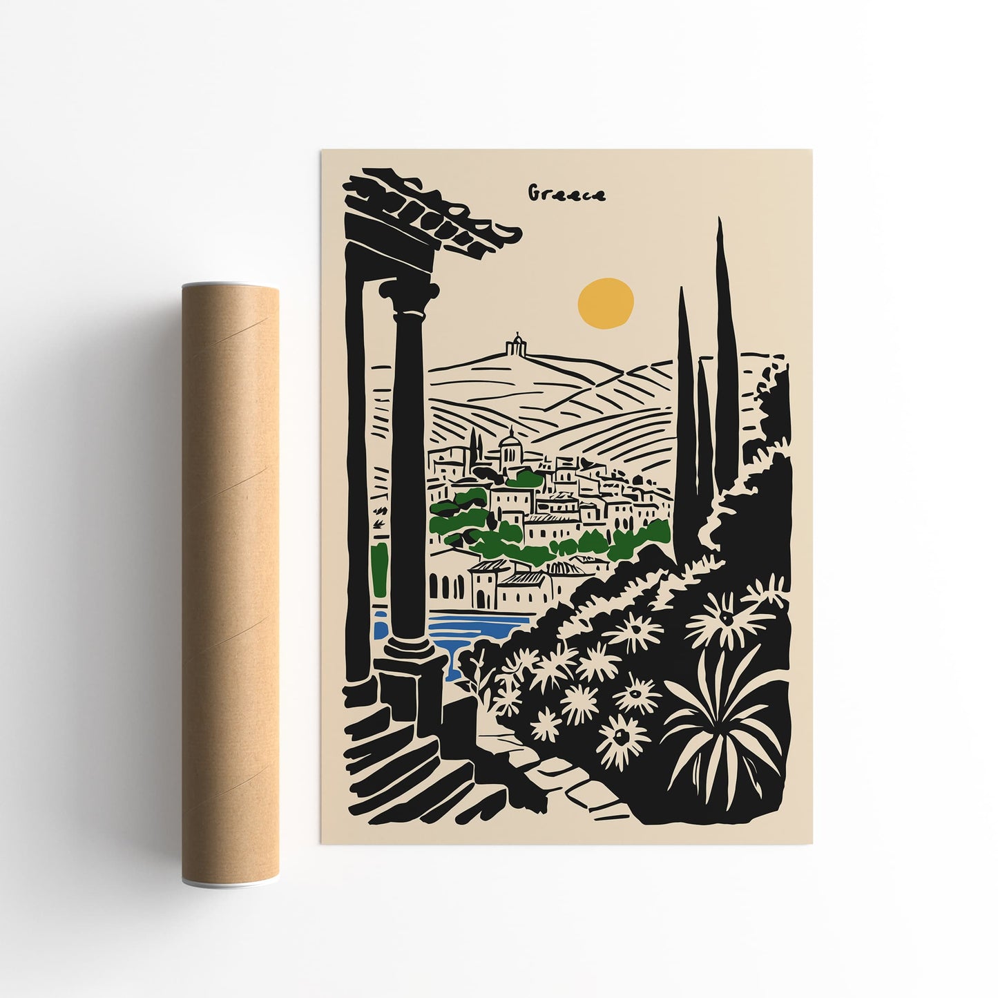 Greece Landscape Travel Poster