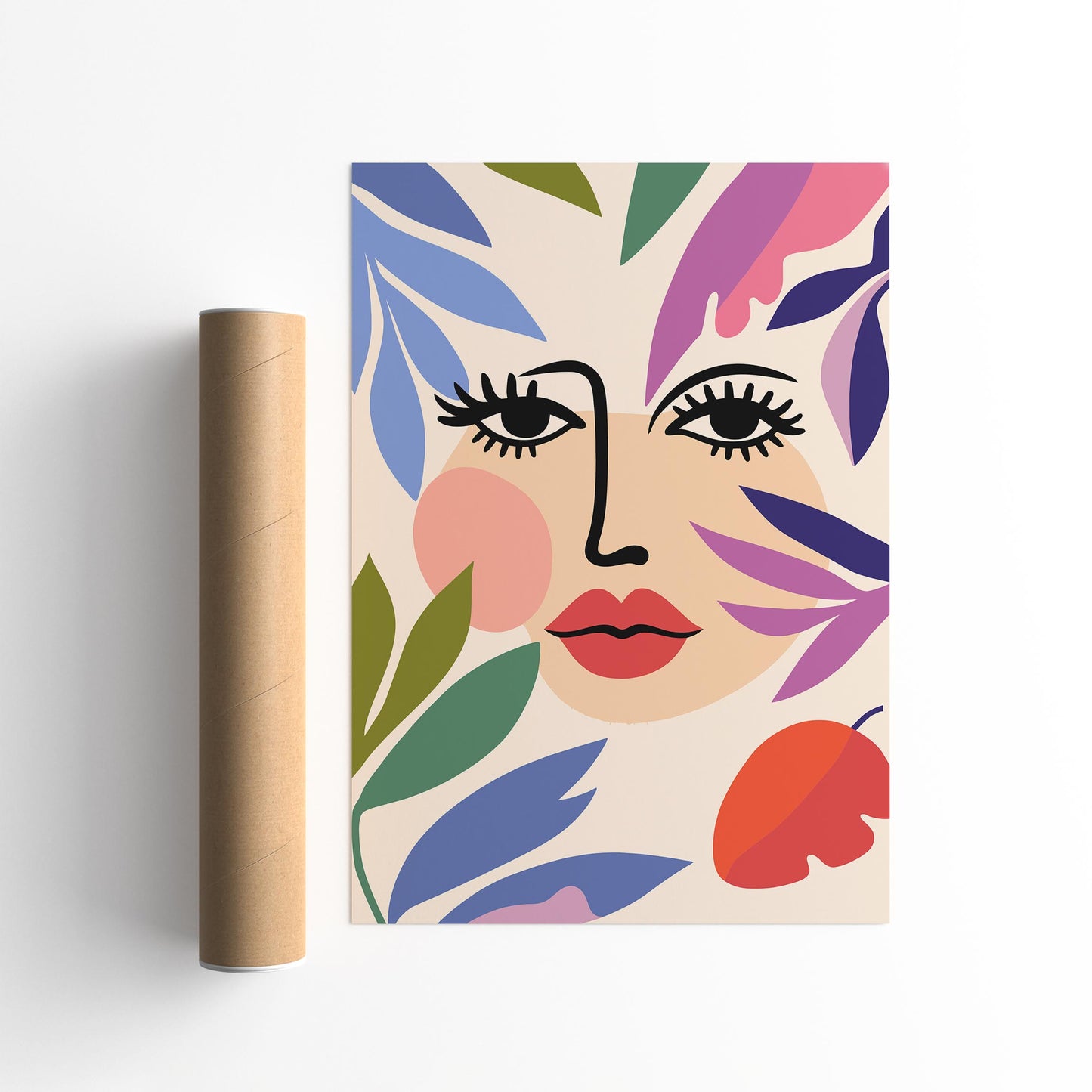 Abstract Floral Face Print