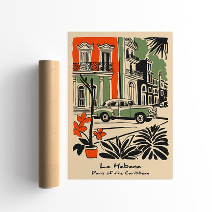 La Habana Cuba Poster - Eclectic Travel Wall Art