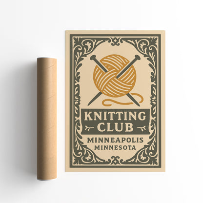 Knitting Club, Minneapolis Minnesota Print