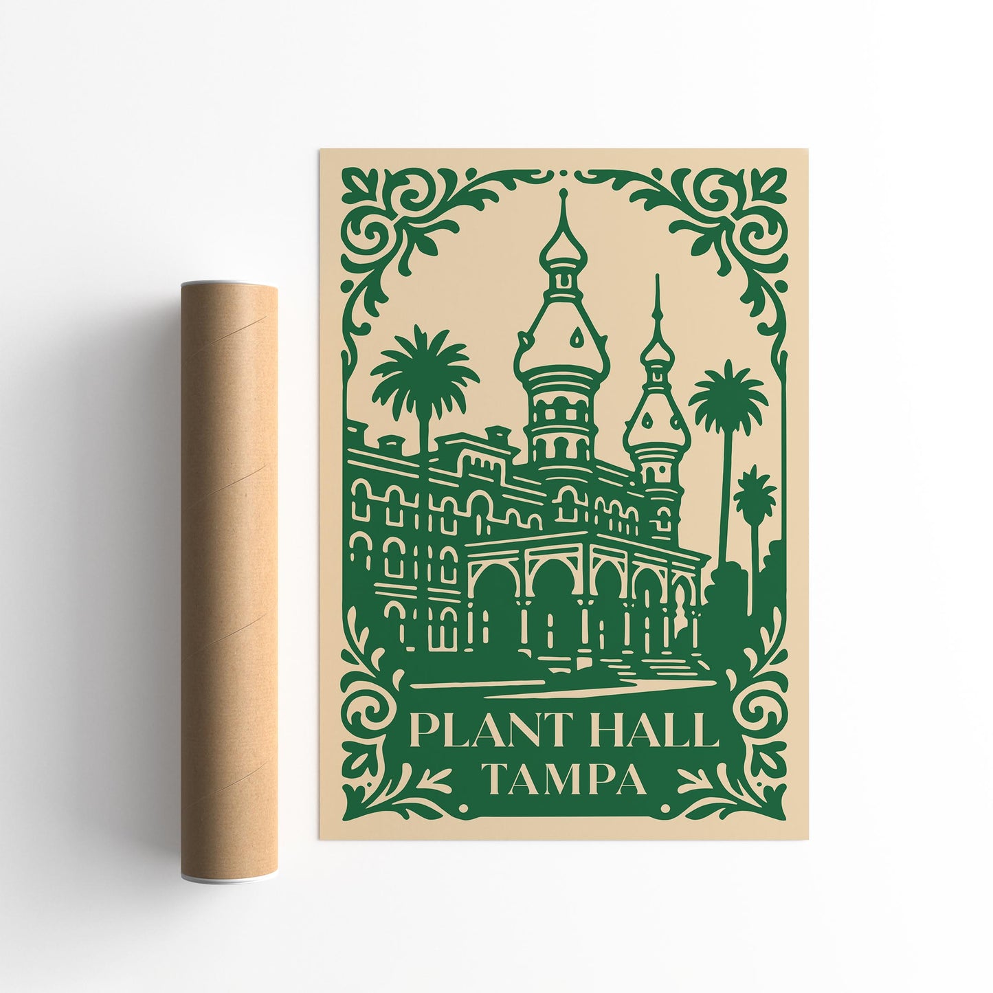Plant Hall Tampa Vintage Travel Poster
