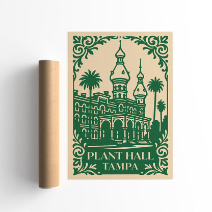 Plant Hall Tampa Vintage Travel Poster
