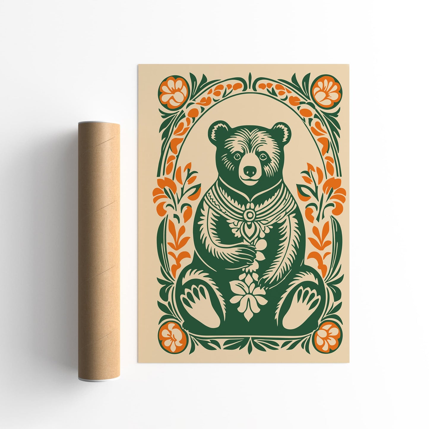 Green Teddy Bear Green Animal Poster