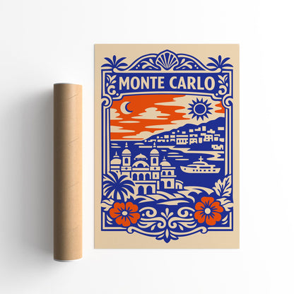 Monte Carlo Monaco Travel Poster