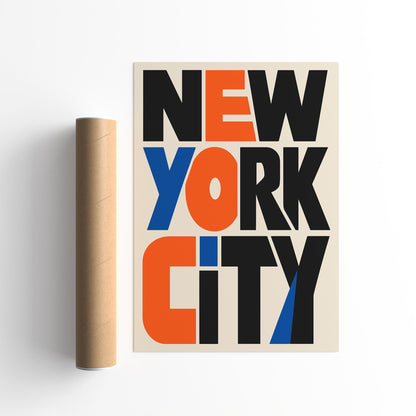 New York City Typography Poster – NYC Wall Art