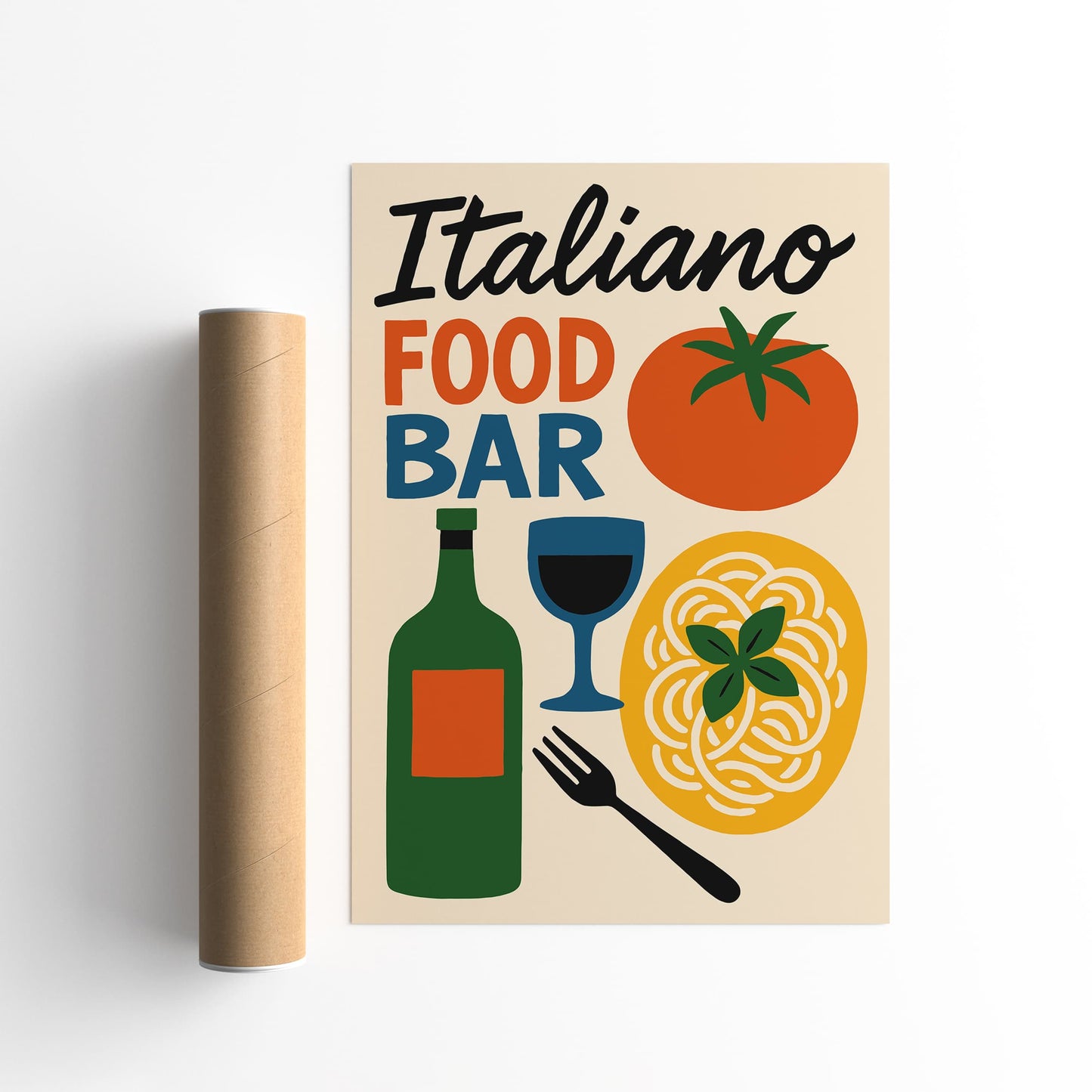 Italiano Food Bar Retro Poster for Kitchen Wall Decor