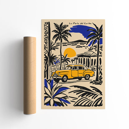 La Perla del Caribe Poster - Caribbean Travel Print