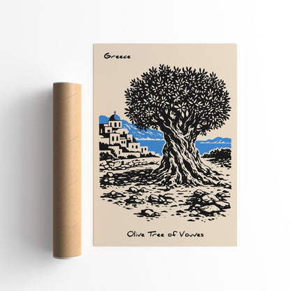 Olive Tree of Vouves Greece Poster