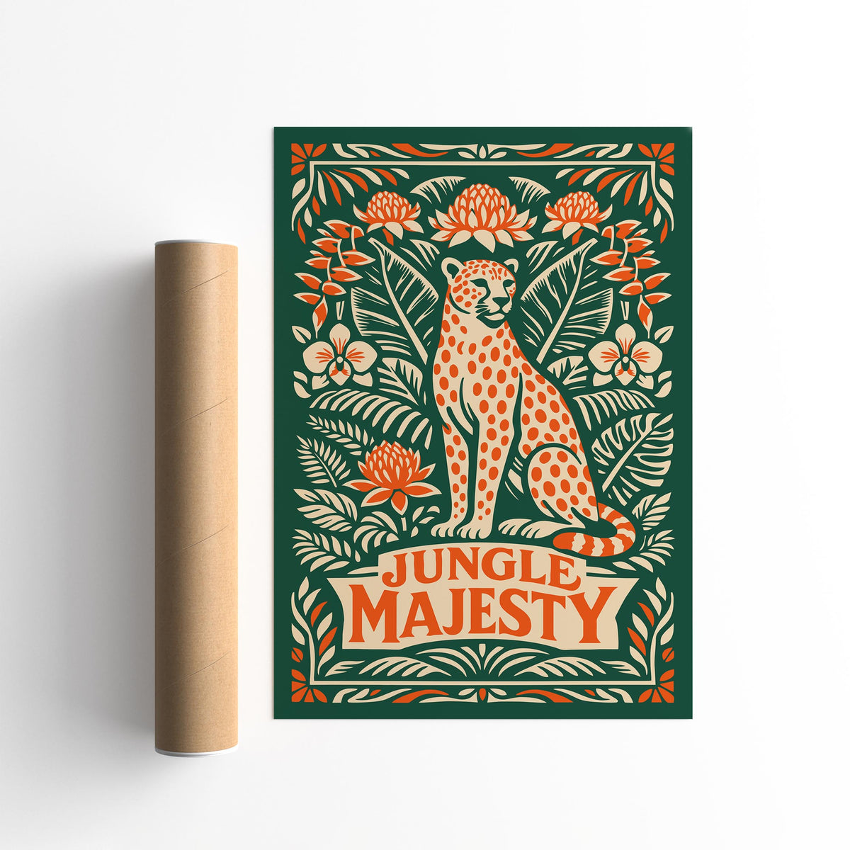 Jungle Cheetah Wildlife Art Poster