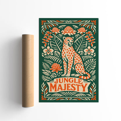 Jungle Cheetah Wildlife Art Poster