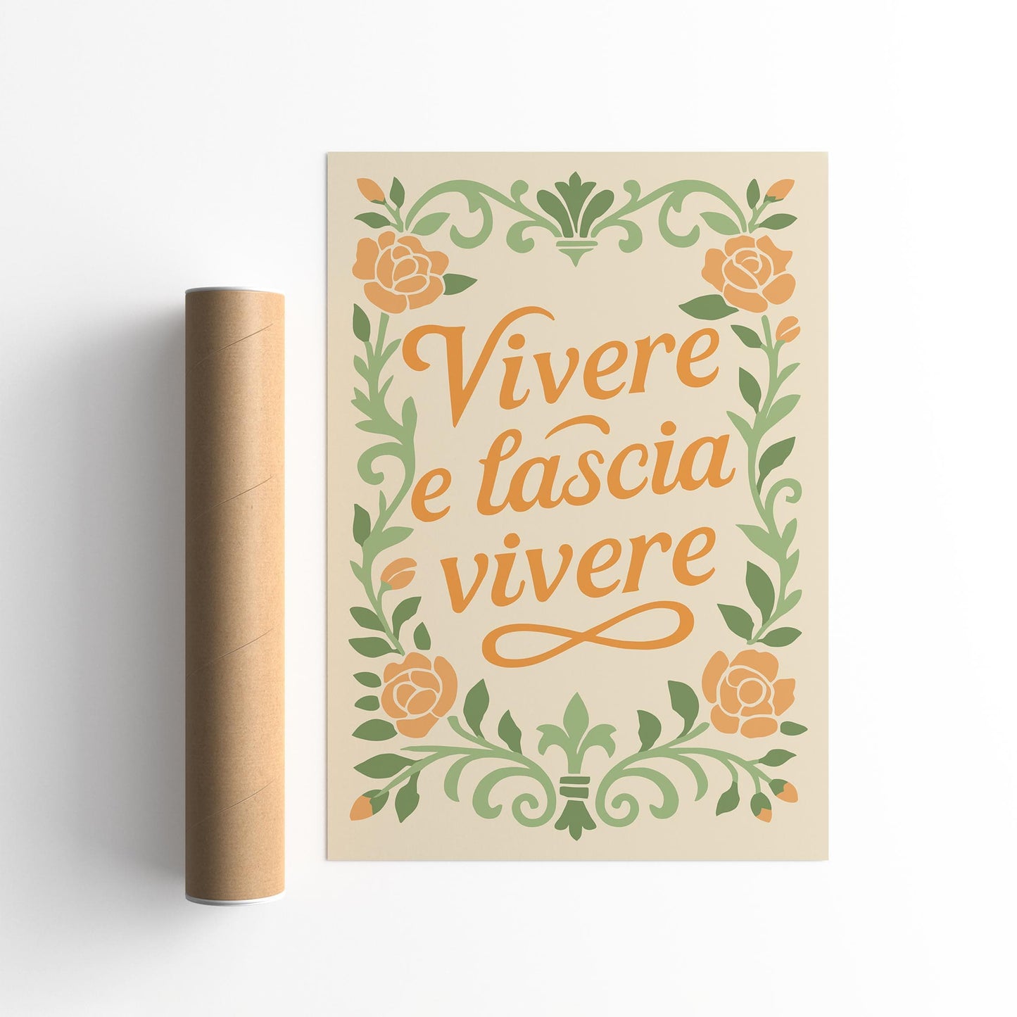 Vivere e Lasciare Vivere - Italian Quote Poster