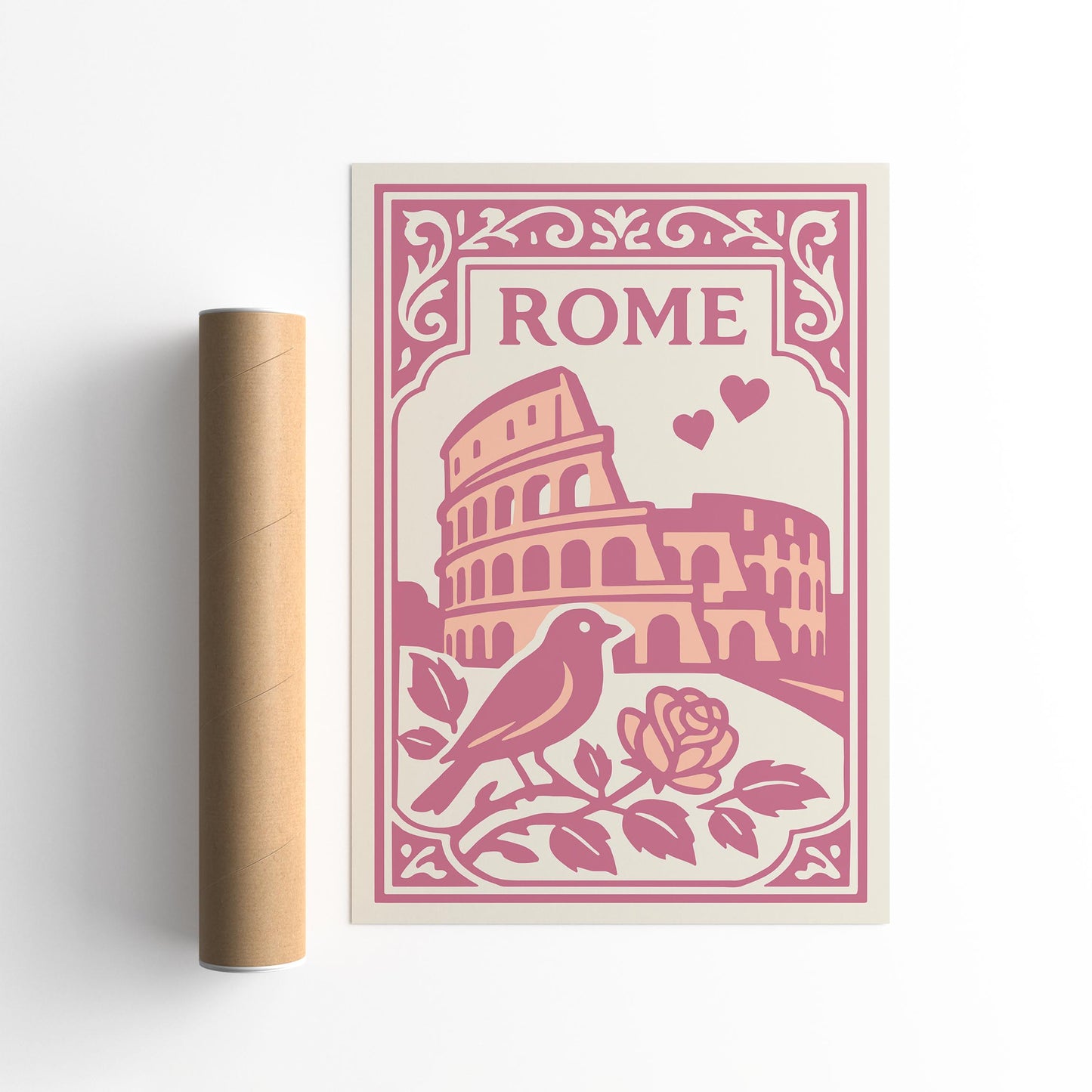 Rome Italy Poster - Valentines Day Wall Art Print