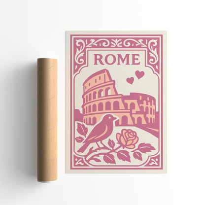 Rome Italy Poster - Valentines Day Wall Art Print