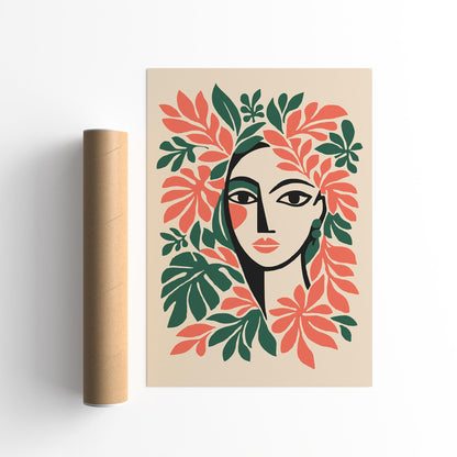Girl in the Jungle Poster – Tropical Nature Wall Art Print