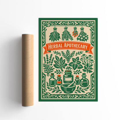 Herbal Apothecary Vintage Art Poster
