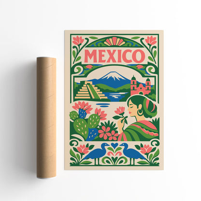 Mexico Colorful Travel Poster
