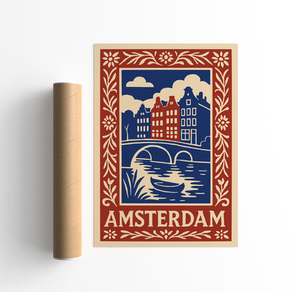 Amsterdam City Poster - Travel Art Print