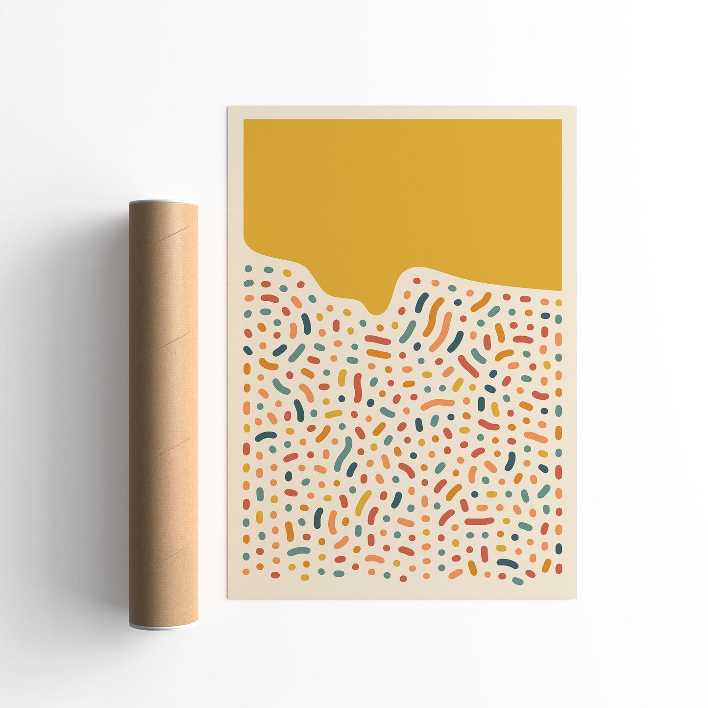 Mid Century Modern Abstract Poster - Retro Colorful Wall Art