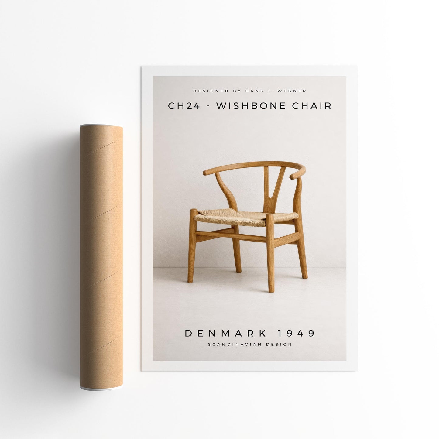 Wishbone Chair Nordic Design Poster