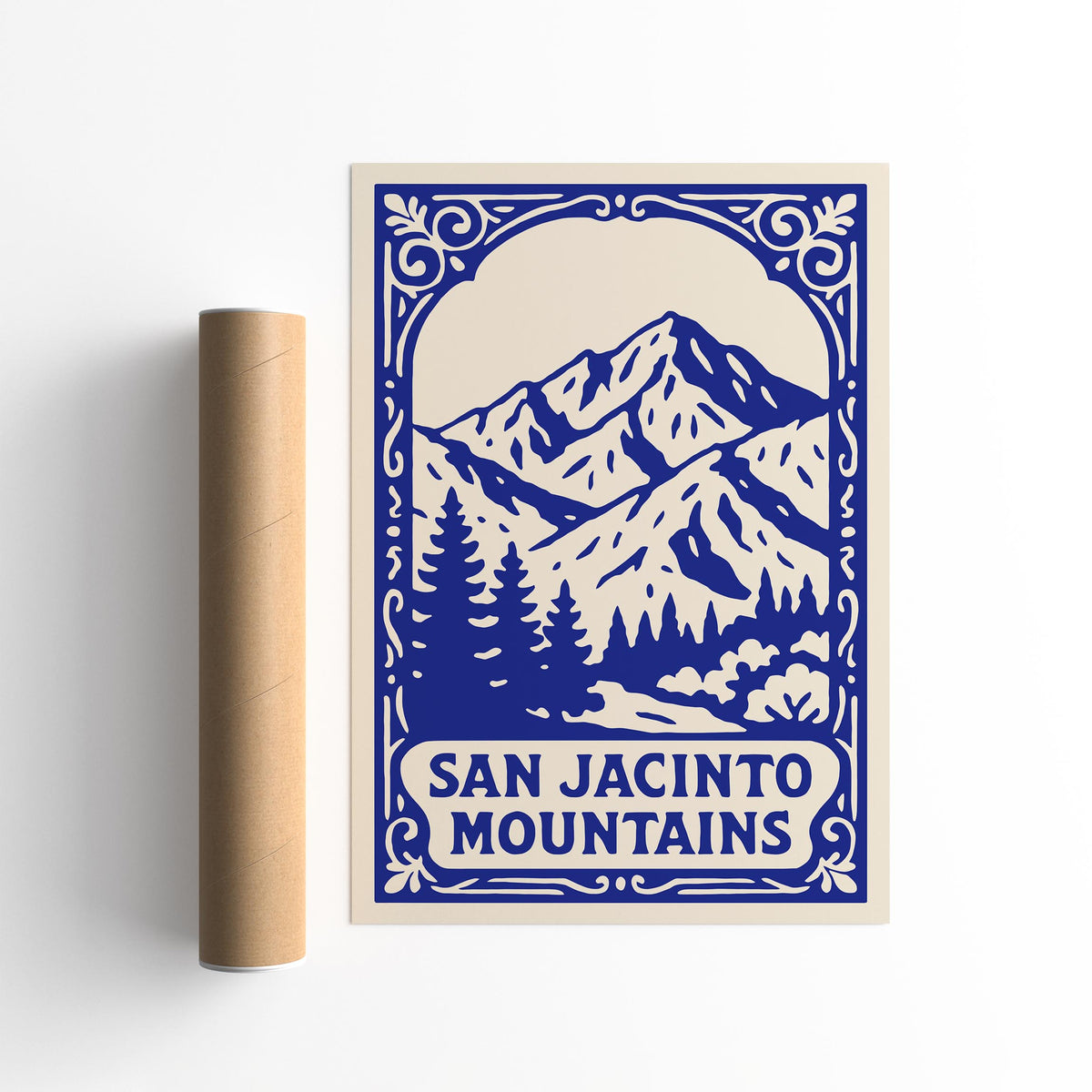 San Jacinto Mountains Blue Travel Poster