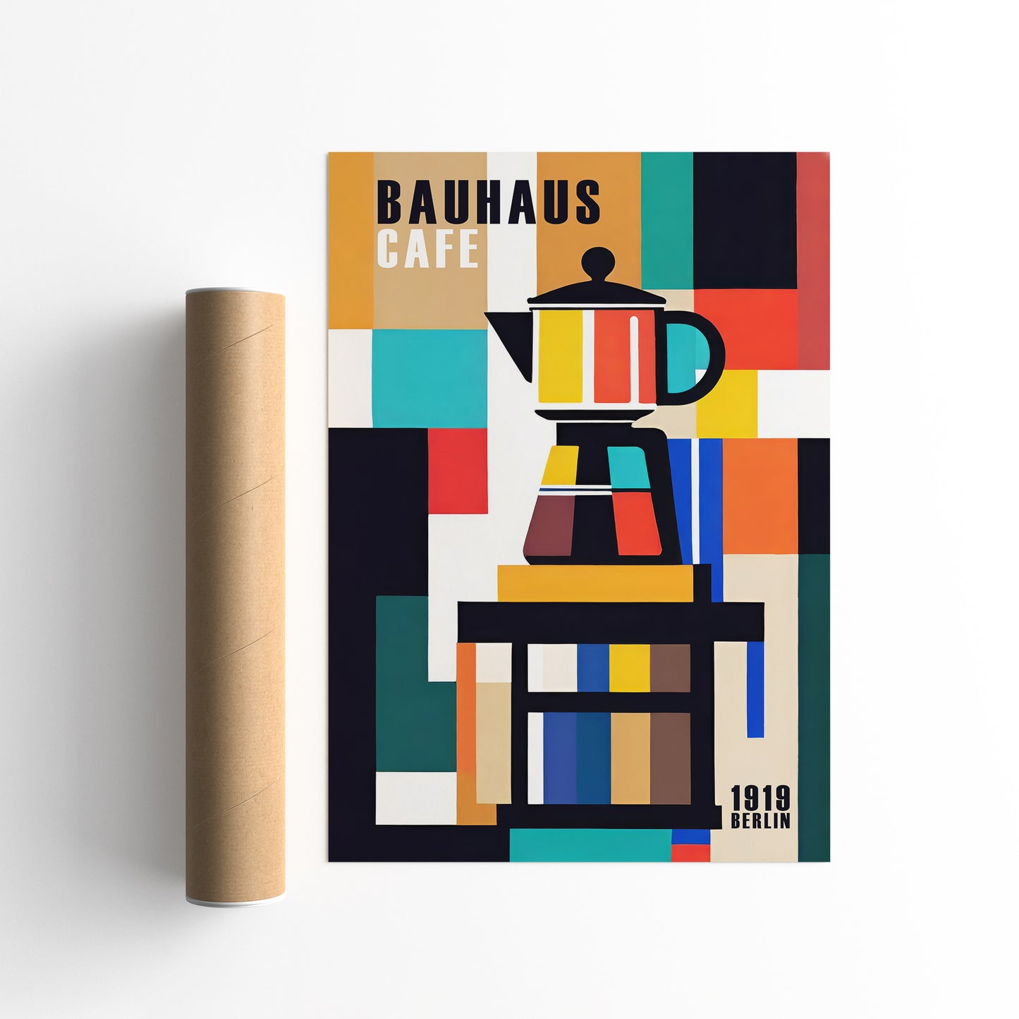 Retro Bauhaus Cafe Berlin Poster