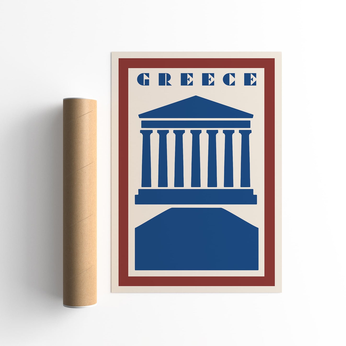 Greece Travel Poster - Retro Modern Art Print