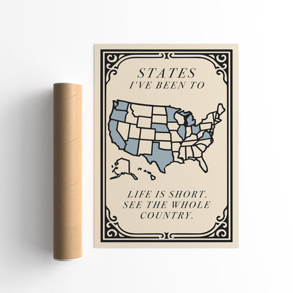 Life Is Short See The Whole Country Travel Poster