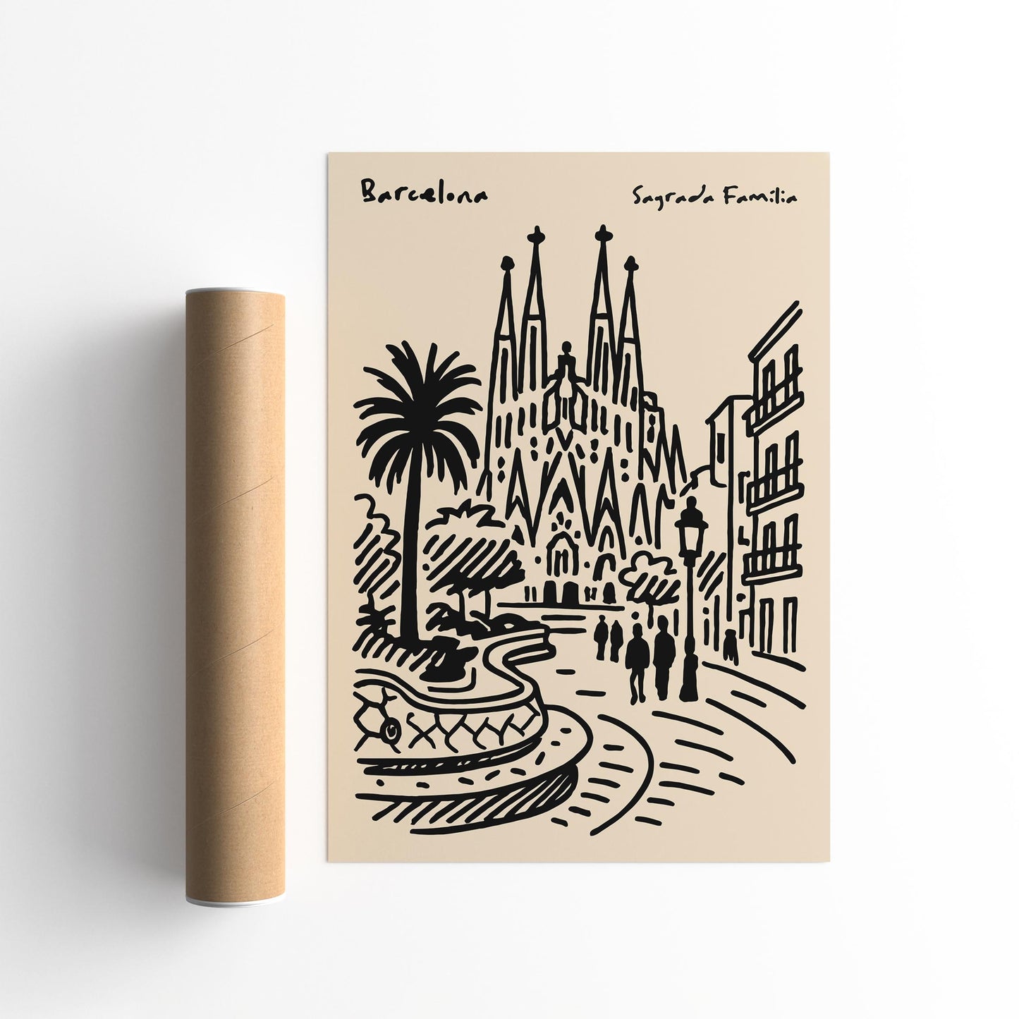 Barcelona Sagrada Familia Poster - Travel Wall Art Print