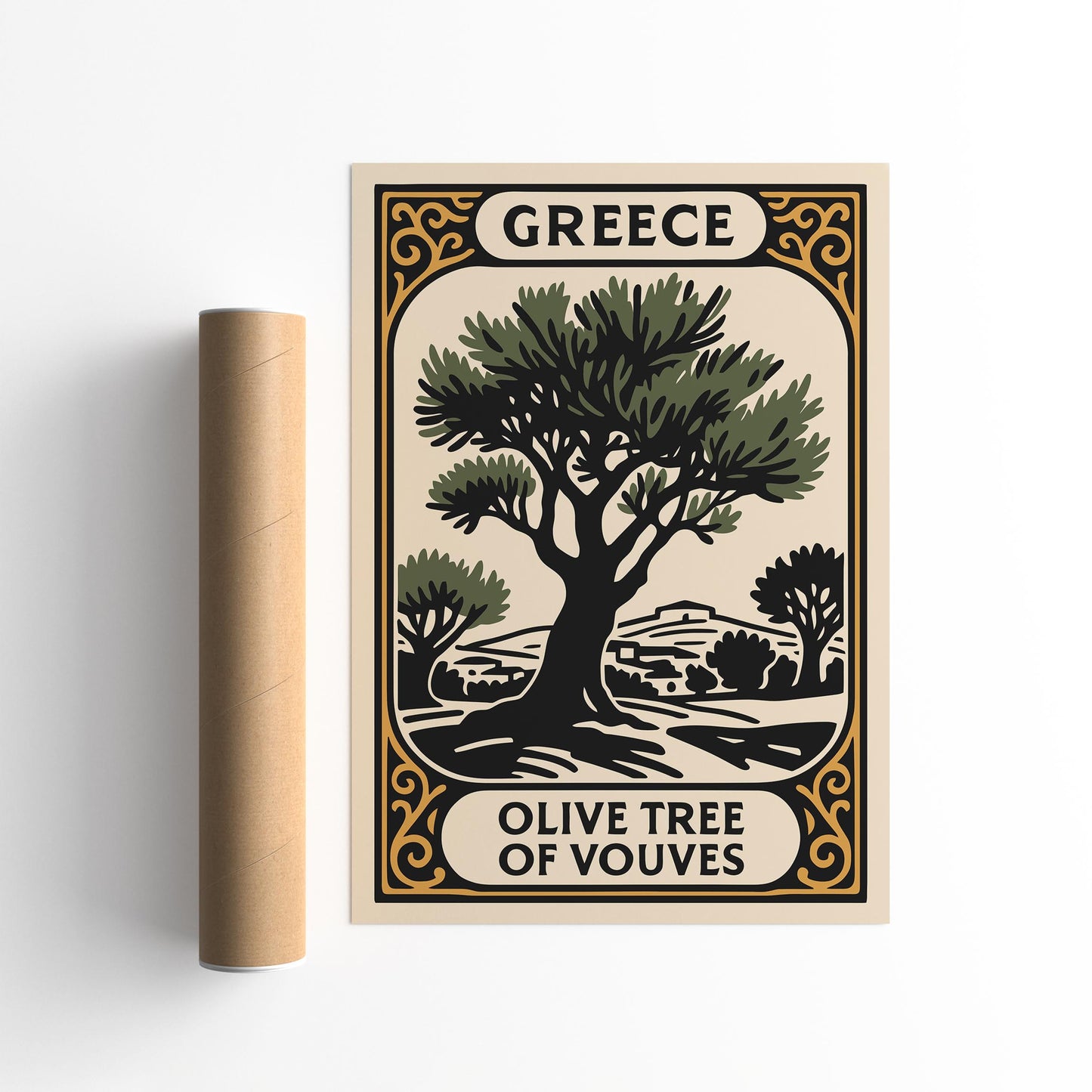 Greece Olive Trees Poster