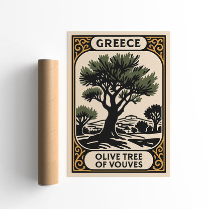 Greece Olive Trees Poster