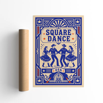 Square Dance USA Art Poster
