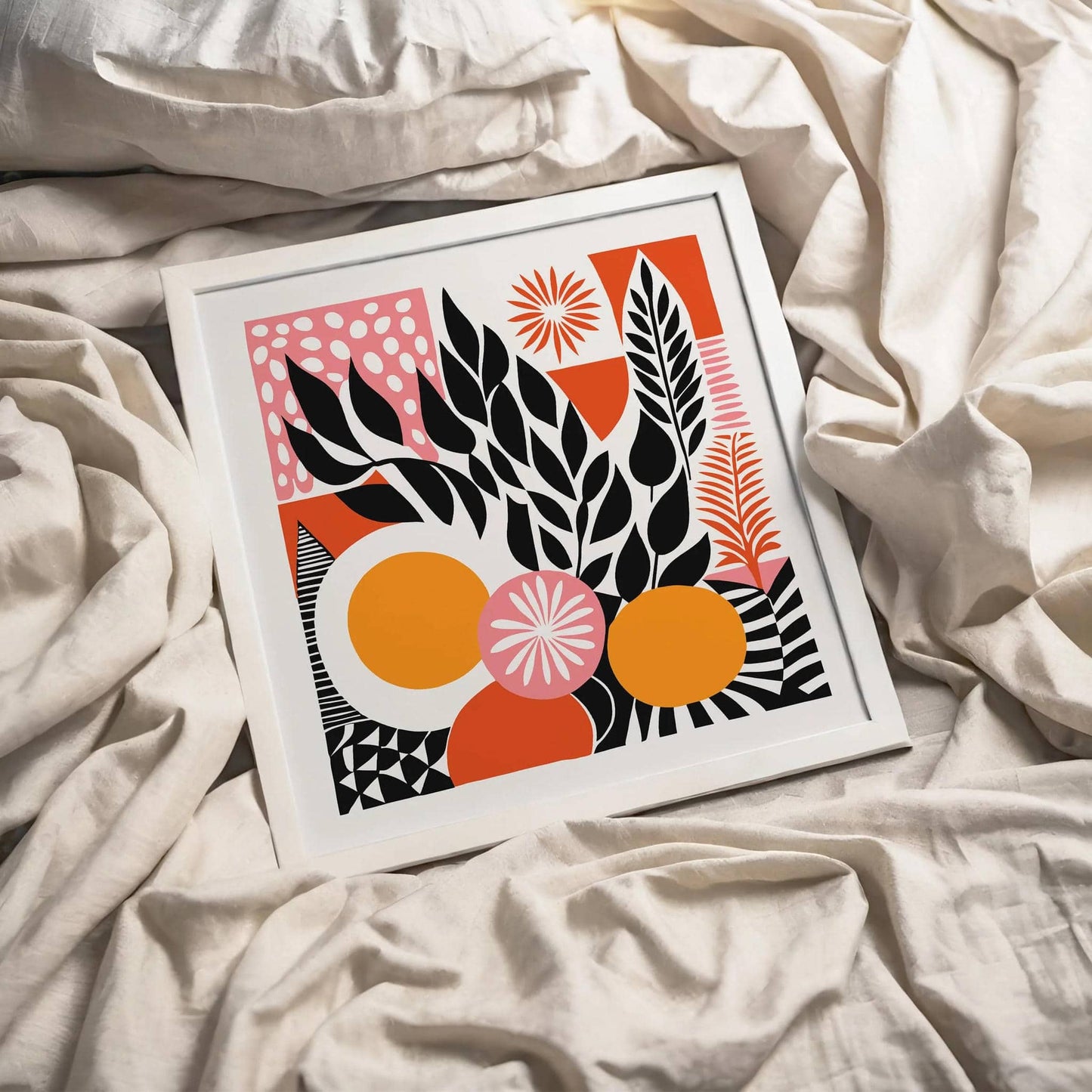 Colorful Abstract Modern Art Print, Square Wall Decor