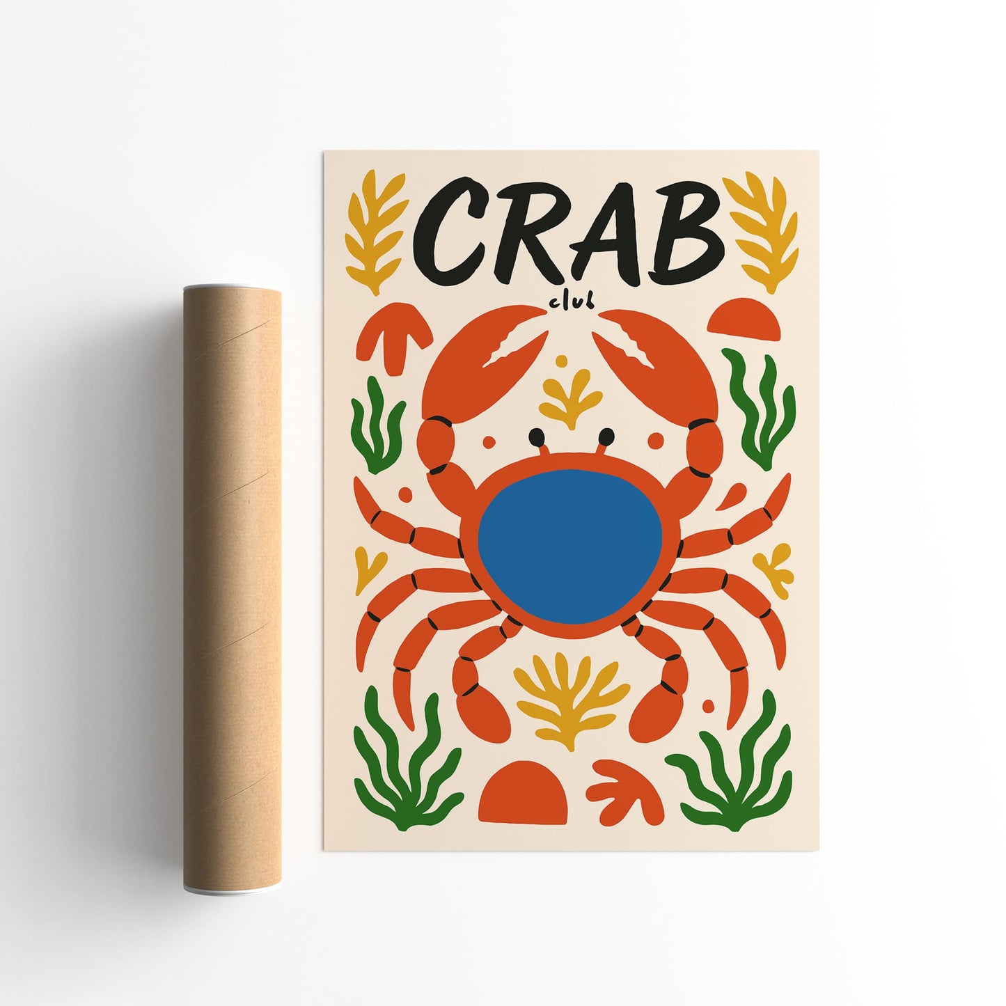 Crab Club Colorful Animal Poster
