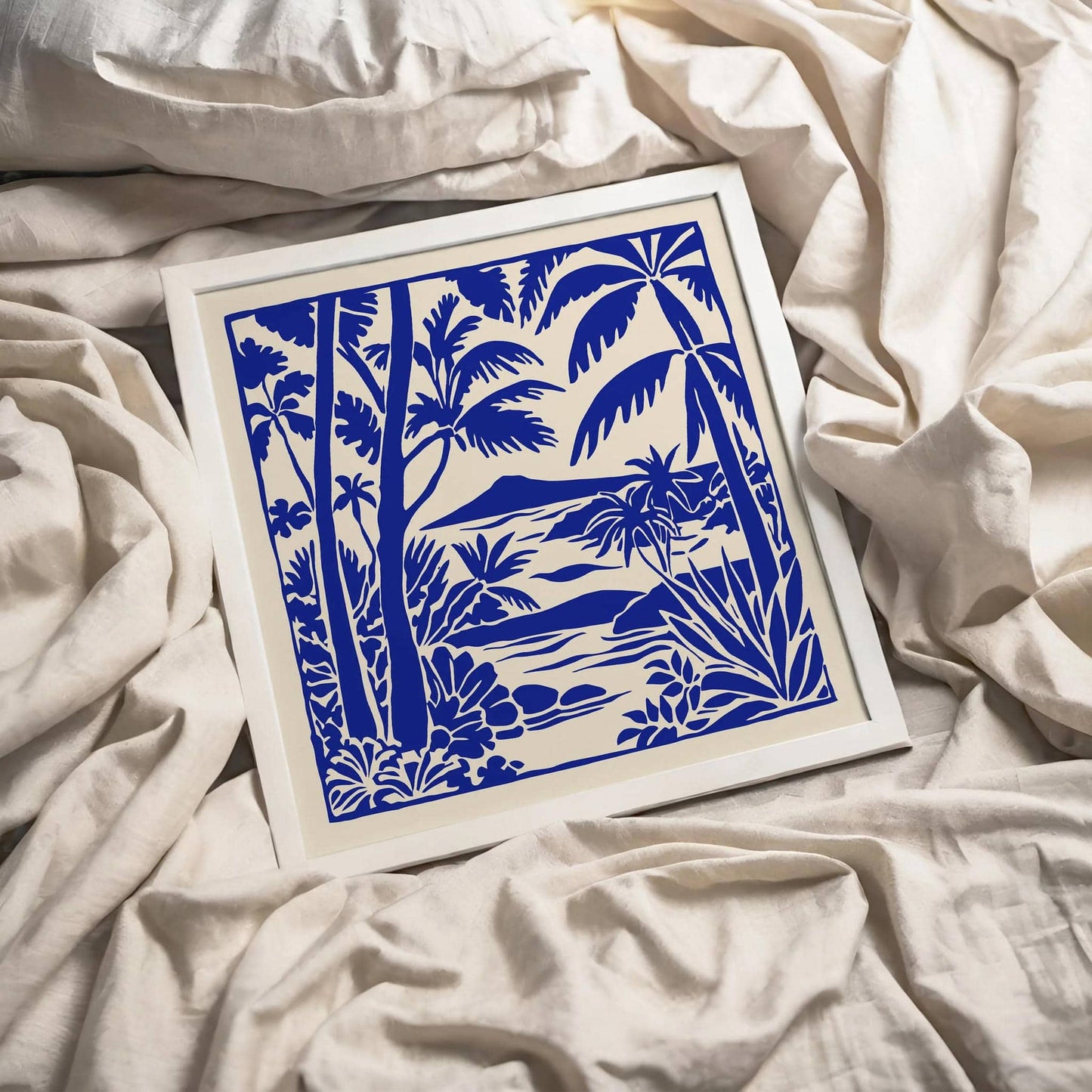 Blue Hawaii Landscape Wall Art – Honeymoon Gift, Square Print