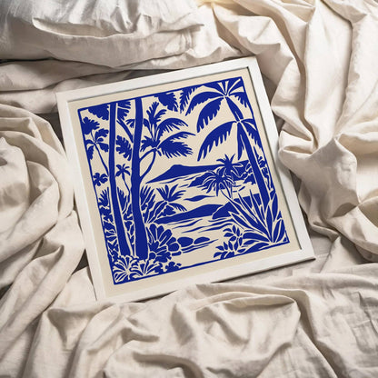 Blue Hawaii Landscape Wall Art – Honeymoon Gift, Square Print