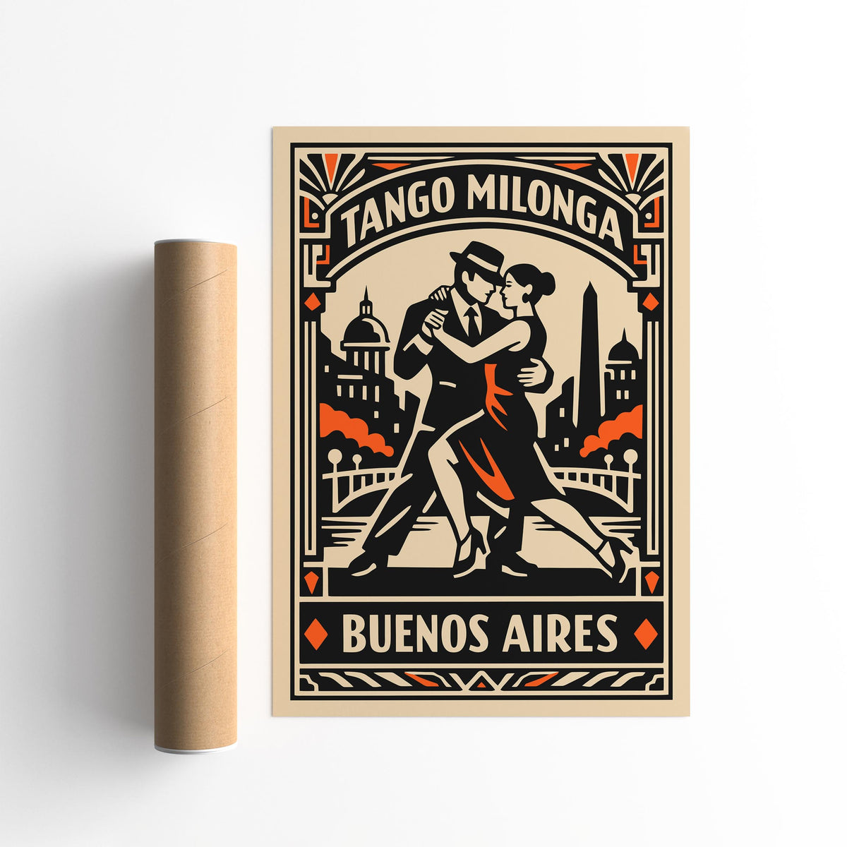 Buenos Aires Tango Milonga Vintage Art Poster