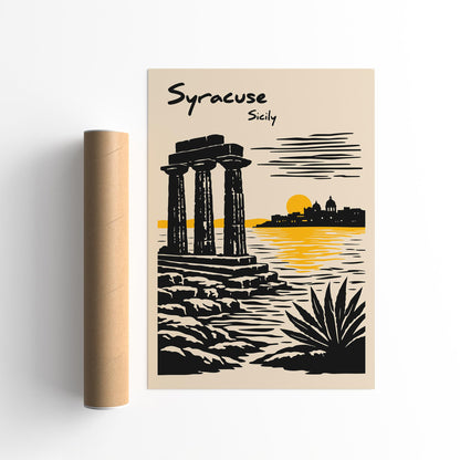 Syracuse Sicily Travel Poster