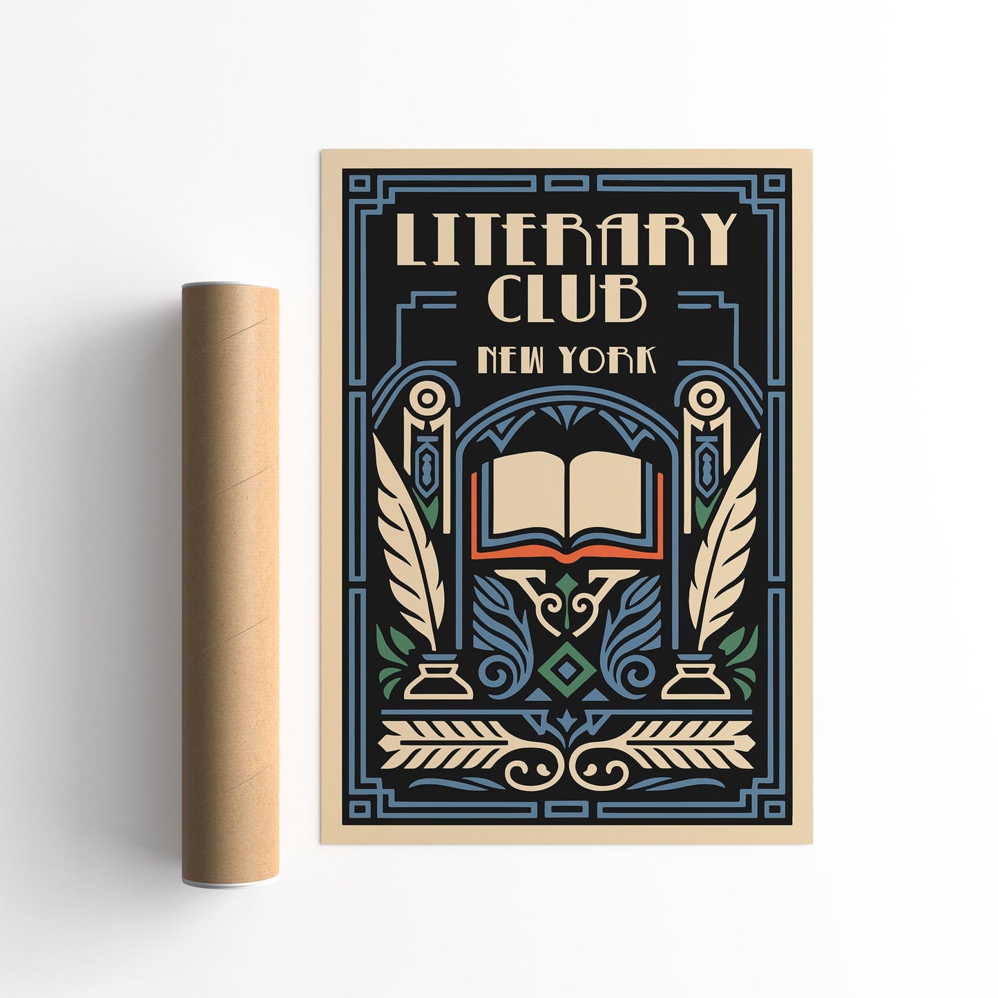 Literary Club New York City Poster - Art Deco Style Home Decor