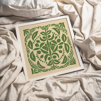 Green Cutouts Botanical Square Wall Art