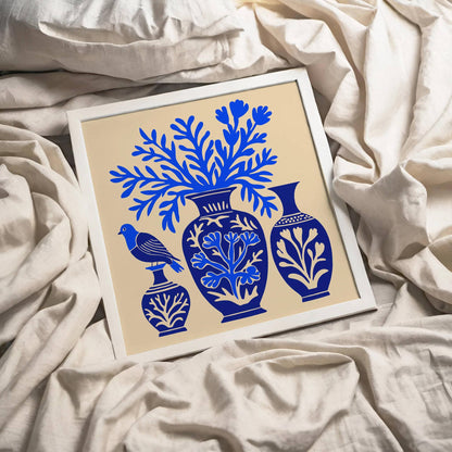 Blue Rococo Nature Square Print 2025